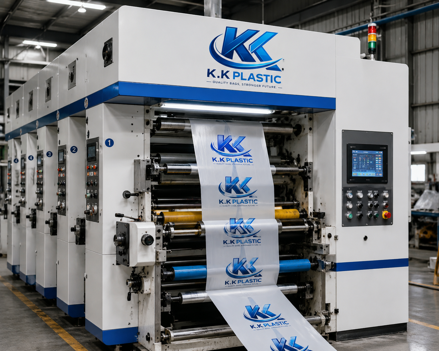 Flexo printing in operation