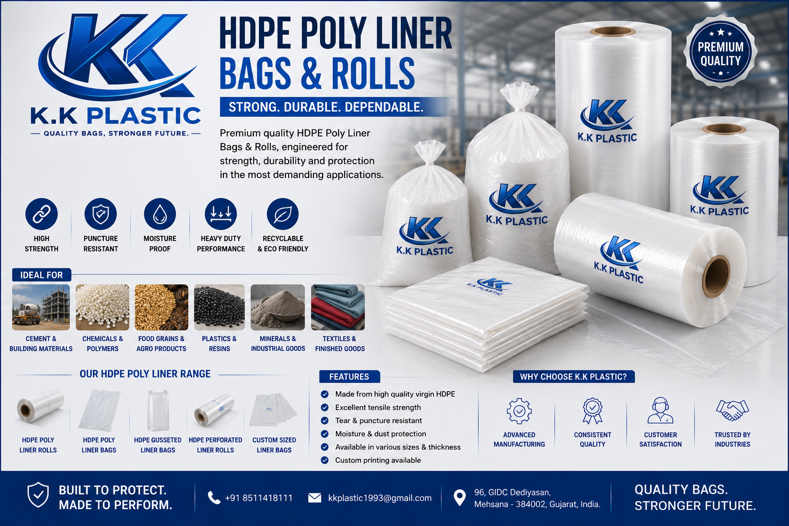 HDPE Poly Liner Bags & Rolls