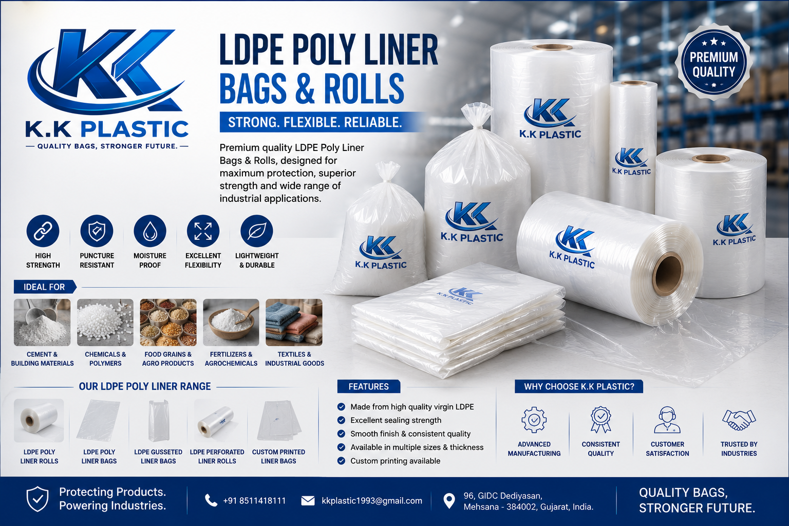 LDPE Poly Liner Bags & Rolls