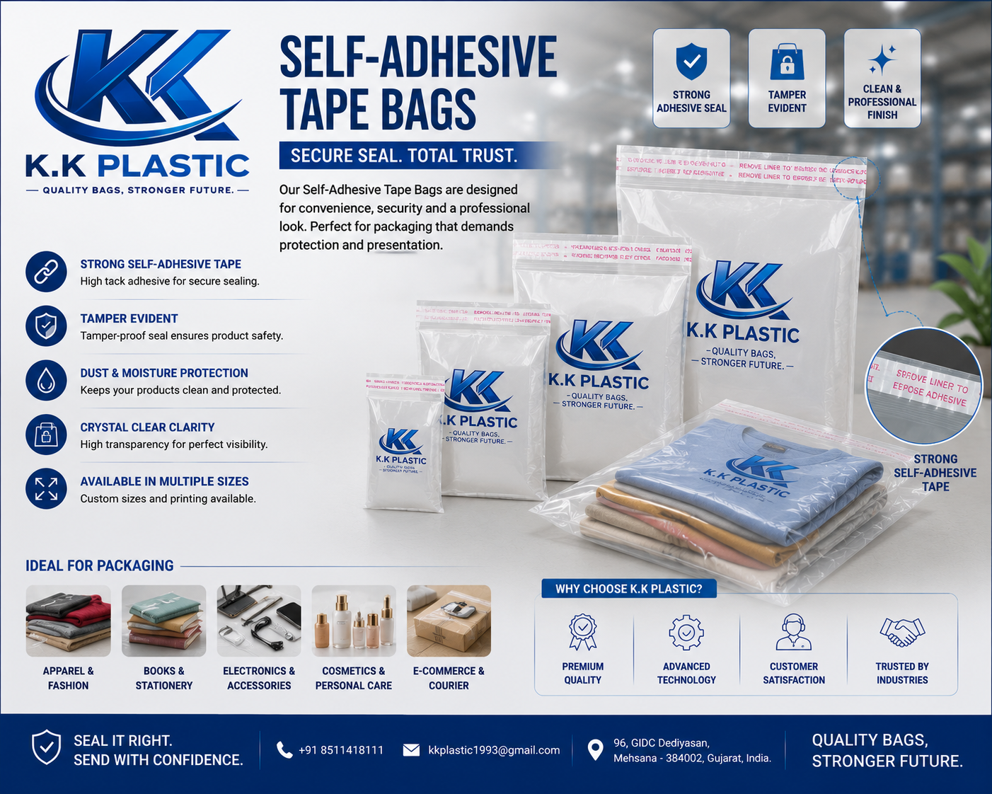 Self Adhesive Tape Bags